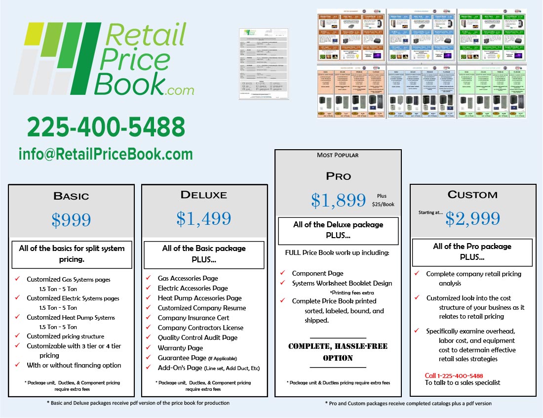 Sample Price Page - Blue